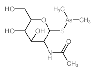 .beta.-D-Glucopyranose, 2- (acetylamino)-2-deoxy-1-thio-, 1-(dimethylarsinite)结构式