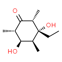 Cyclohexanone, 3-ethyl-3,5-dihydroxy-2,4,6-trimethyl-, (2R,3R,4S,5R,6S)-rel- (9CI) Structure