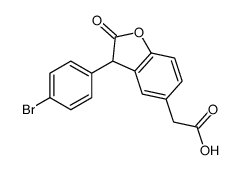 2-[3-(4-bromophenyl)-2-oxo-3H-1-benzofuran-5-yl]acetic acid结构式
