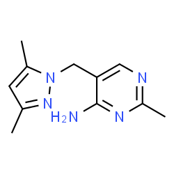 Pyrimidine, 4-amino-5-[(3,5-dimethylpyrazol-1-yl)methyl]-2-methyl- (8CI) structure