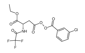 (2S)-O-ethyl-N-trifluoroacetyl-β-aspartyl m-chlorobenzoyl peroxide结构式