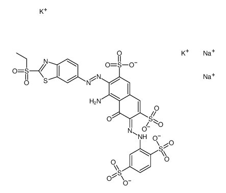 4-amino-6-[(2,5-disulphophenyl)azo]-3-[[2-(ethylsulphonyl)benzothiazol-6-yl]azo]-5-hydroxynaphthalene-2,7-disulphonic acid, potassium sodium salt结构式