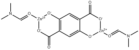 [μ-[2, 5-二(羟基-κO)-1, 4-苯二羧基(4-)-κO1: κO4]]双(N, N-二甲基甲酰胺-κO)二锌结构式