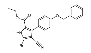 3-(4-benzyloxy-phenyl)-5-bromo-4-cyano-1-methyl-1H-pyrrole- 2-carboxylic acid ethyl ester Structure