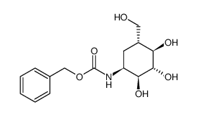 DL-(1,3,4/2,6)-4-benzyloxycarbonylamino-6-hydroxymethyl-1,2,3-cyclohexanetriol结构式