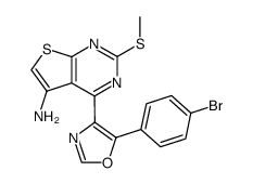 4-[5-(4-bromophenyl)oxazol-4-yl]-2-methylsulfanylthieno[2,3-d]pyrimidin-5-ylamine结构式