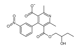 5-(2-hydroxybutoxycarbonyl)-2,6-dimethyl-4-(3-nitrophenyl)pyridine-3-carboxylate结构式