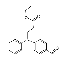 ethyl 3-(3-formylcarbazol-9-yl)propanoate结构式
