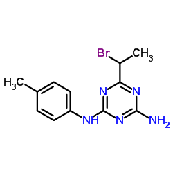 1,3,5-TRIAZINE-2,4-DIAMINE, 6-(1-BROMOETHYL)-N'-2'-(4-METHYLPHENYL)- structure