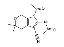 1-acetyl-2-acetylamino-5,5-dimethyl-3-cyano-4,5,6,7-tetrahydropyrrolo<2,3-c>pyran结构式