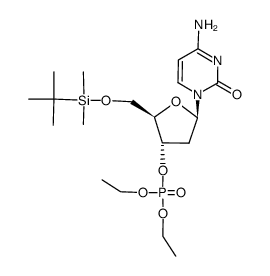 Diethyl 5'-O-(tert-butyldimethylsilyl)-2'-deoxycytidine 3'-phosphate Structure