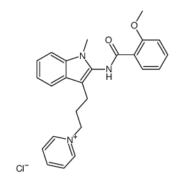 N-<3'-<2-(o-methoxybenzoyl)amino-1-methylindol-3-yl>propyl>pyridinium chloride结构式