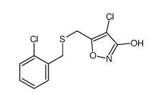 4-chloro-5-[(2-chlorophenyl)methylsulfanylmethyl]-1,2-oxazol-3-one Structure