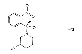 1-((2-nitrophenyl)sulfonyl)piperidin-3-amine hydrochloride Structure