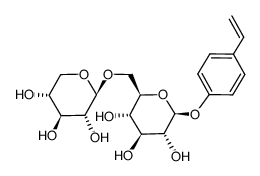 p-hydroxystyrene 6-O-β-D-xylopyranosyl-β-D-glucopyranoside结构式