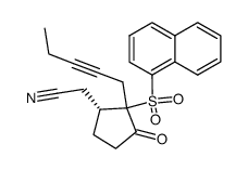 (1R)-[2-(1-naphthalenesulfonyl)-3-oxo-2-(2-pentynyl)cyclopentyl]acetonitrile Structure