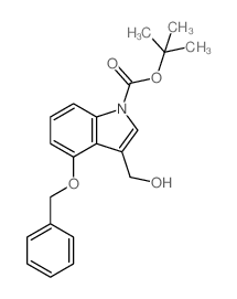 1-Boc-4-苄氧基-3-羟基甲基吲哚结构式