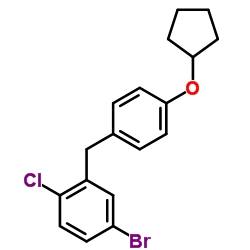 4-Bromo-1-chloro-2-[4-(cyclopentyloxy)benzyl]benzene结构式