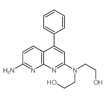 Ethanol,2,2'-[(7-amino-4-phenyl-1,8-naphthyridin-2-yl)imino]bis- (9CI) structure