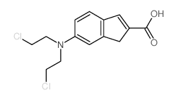 5-[bis(2-chloroethyl)amino]-3H-indene-2-carboxylic acid structure