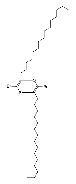 2,5-dibromo-3,6-di(pentadecyl)thieno[3,2-b]thiophene结构式