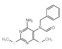 Formamide,N-[4-amino-2,6-bis(methylthio)-5-pyrimidinyl]-N-(phenylmethyl)- structure