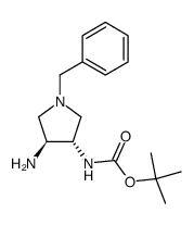 ((3S,4S)-4-amino-1-benzylpyrrolidin-3-yl)carbamic acid tert-butyl ester Structure