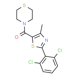[2-(2,6-dichlorophenyl)-4-methyl-1,3-thiazol-5-yl](thiomorpholin-4-yl)methanone结构式