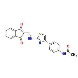N-[4-(2-{[(1,3-Dioxo-1,3-dihydro-2H-inden-2-ylidene)methyl]amino}-1,3-thiazol-4-yl)phenyl]acetamide Structure