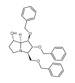 (1S,5R,6R,7R,7aS)-6,7-bis(benzyloxy)-5-(benzyloxymethyl)hexahydro-1H-pyrrolizin-1-ol Structure