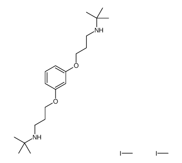 3,3'-[1,3-Phenylenebis(oxy)]bis[N-(2-methyl-2-propanyl)-1-propana mine]-iodomethane (1:2)结构式