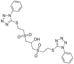 1,3-Bis[2-(1-phenyl-1H-tetrazol-5-ylthio)ethylsulfonyl]-2-propanol结构式