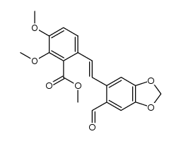 methyl (E)-3,4-dimethoxy-2'-formyl-4',5'-methylenedioxystilbene-2-carboxylate结构式