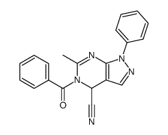 5-benzoyl-4,5-dihydro-6-methyl-1-phenyl-1H-pyrazolo(3,4-d)pyrimidine-4-carbonitrile结构式