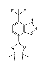 4-(4,4,5,5-四甲基-1,3,2-二氧杂硼硼烷-2-基)-7-(三氟甲基)-1H-吲唑结构式