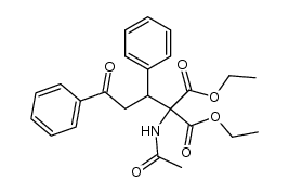 ethyl-2-carbethoxy-2-acetylamino-3,5-diphenyl-5-oxopentanoate结构式