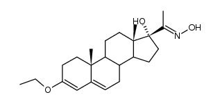17α-Hydroxy-3-ethoxy-pregnadien-(3.5)-on-(20)-oxim结构式