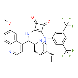 3-[[[3,5-双(三氟甲基)苯基]氨基]-4-[[((8α,9S)-6''-甲氧基七氢呋喃-9-基]氨基]-3-环丁烯-1,2-二酮结构式