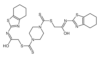 bis[2-oxo-2-(4,5,6,7-tetrahydro-1,3-benzothiazol-2-ylamino)ethyl] piperazine-1,4-dicarbodithioate Structure