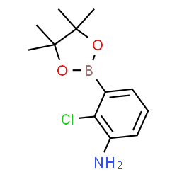 2-氯-3-(4,4,5,5-四甲基-1,3,2-二氧硼杂环戊烷-2-基)苯胺结构式