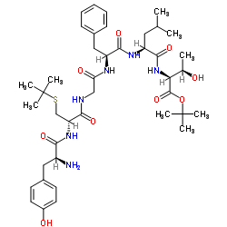 (D-Cys(tBu)2,Thr(tBu)6)-Leu-Enkephalin-Thr结构式