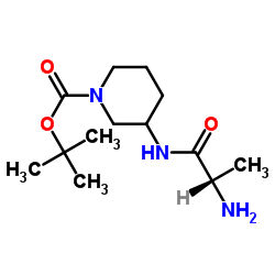 2-Methyl-2-propanyl 3-(alanylamino)-1-piperidinecarboxylate结构式