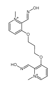 3,3'-(propane-1,3-diylbis(oxy))bis(2-((hydroxyimino)methyl)-1-methylpyridin-1-ium)结构式