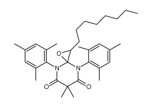 4,8-dimesityl-6,6-dimethyl-2-octyl-1-oxa-4,8-diazaspiro[2.5]octane-5,7-dione Structure
