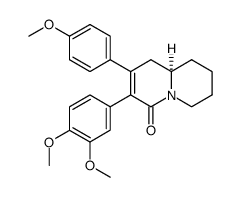 (R)-3-(3,4-dimethoxyphenyl)-2-(4-methoxyphenyl)-7,8,9,9a-tetrahydro-1H-quinolizin-4(6H)-one结构式