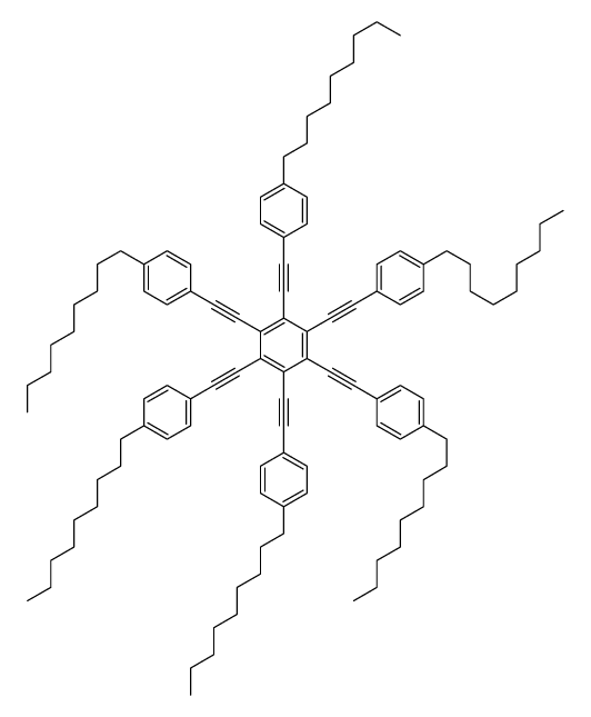 1,2,3,4,5,6-hexakis[2-(4-nonylphenyl)ethynyl]benzene结构式