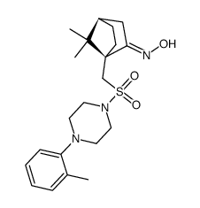 1-(((7,7-dimethyl-2-oximinobicyclo<2.2.1>heptan-1(S)-yl)methyl)sulfonyl)-4-(2-methylphenyl)piperazine Structure