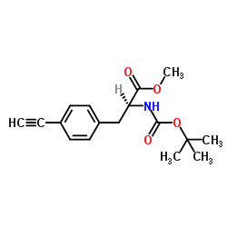 Methyl 4-ethynyl-N-{[(2-methyl-2-propanyl)oxy]carbonyl}-L-phenylalaninate结构式