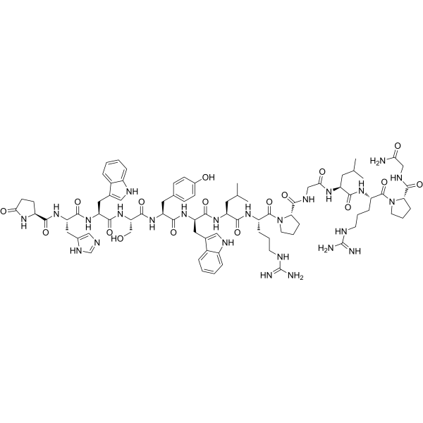 (D-Trp6)-LHRH-Leu-Arg-Pro-Gly amide结构式