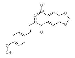 N-[2-(4-methoxy-1-cyclohexa-1,4-dienyl)ethyl]-6-nitro-benzo[1,3]dioxole-5-carboxamide Structure